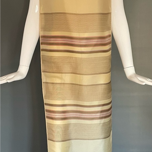 Vintage Echo Silk Scarf Striped Print 15 by 46 Fair to Good - Picture 6 of 6